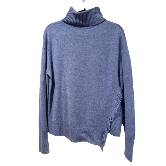 Vineyard Vines Sweater Women XS Blue Fringe Wool/Cashmere Coastal Grandma Preppy - Picture 1 of 6